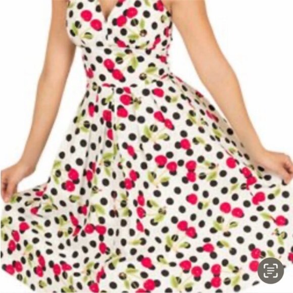 Tatyana cherry polka dot 50’s style retro halter dress size 2X - Picture 8 of 10